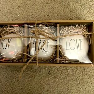 Rae Dunn 3 Piece Ornament Set